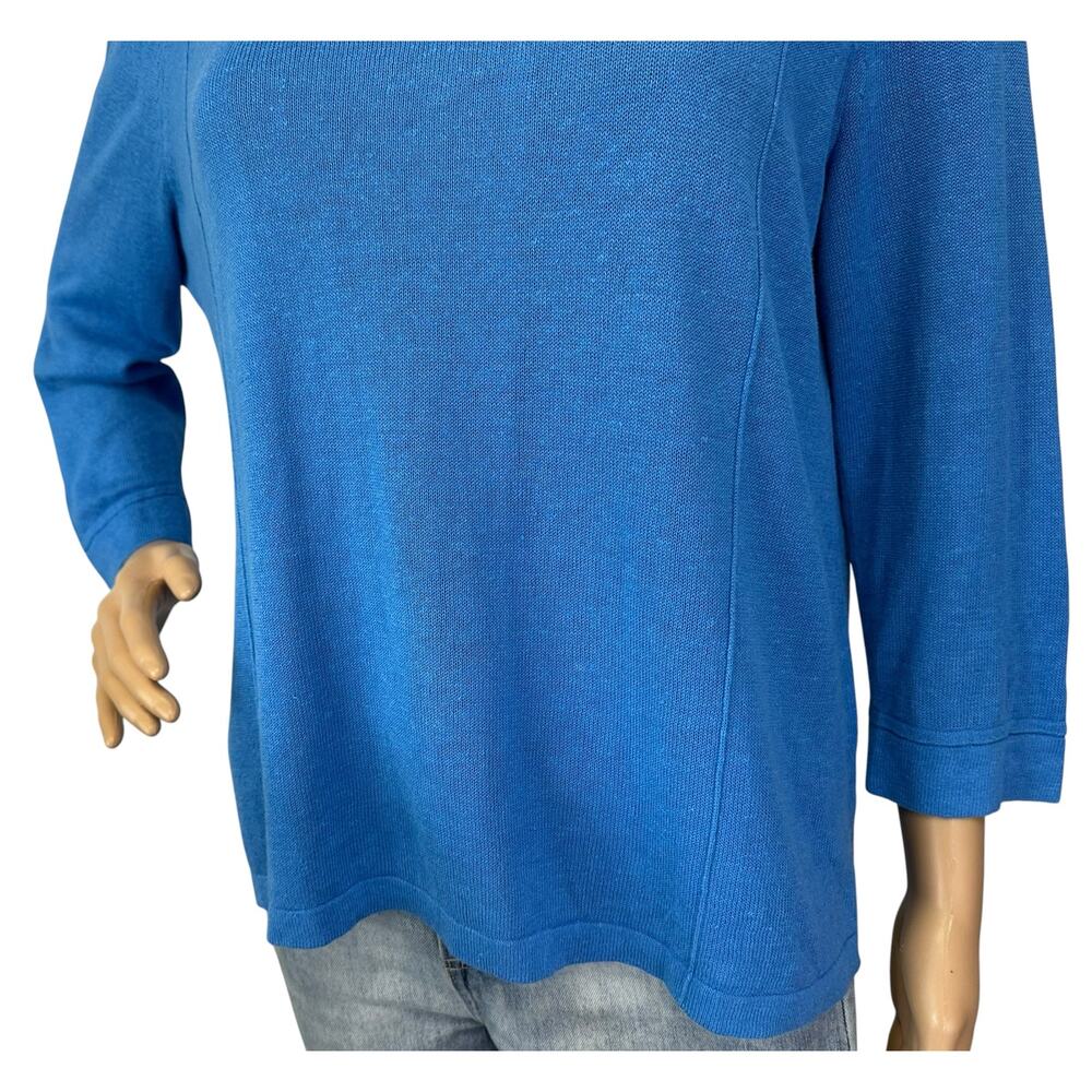 J. Jill Linen Blend Sweater Blue Petite Size MP - Picture 7 of 10
